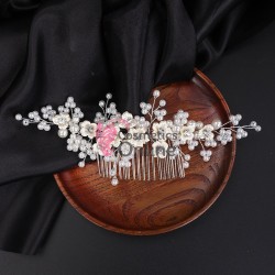Accesoriu elegant pentru decor par AP001AA Argintiu cu perle si cristale